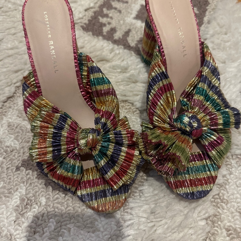 Loeffler Randall Multicolor Striped Heels